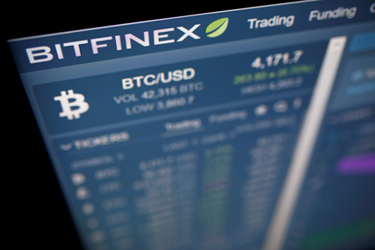 仮想通貨の相場を示す画面