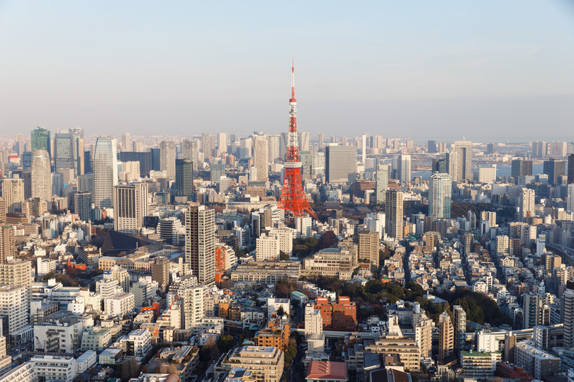 夕暮れの東京タワー