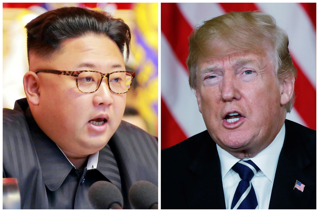 北朝鮮の金正恩委員長(左)とアメリカのトランプ大統領(右)