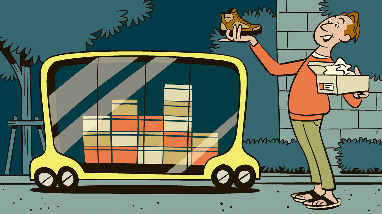 自動運転車が商品を届ける