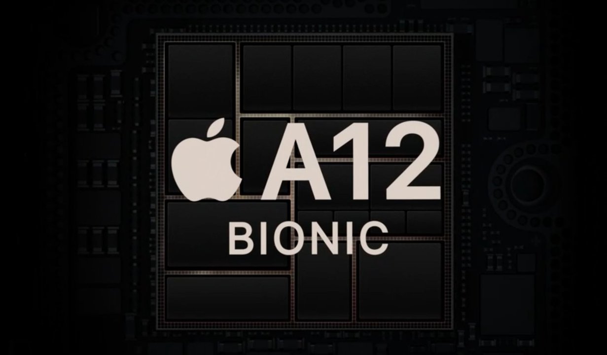 アップルの新プロセッサ「A12 Bionic」の発表画面