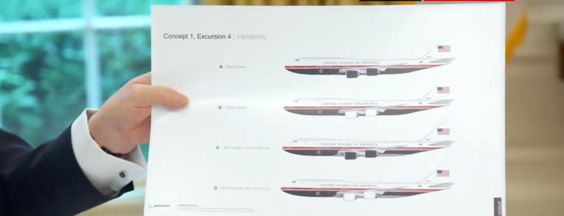 トランプ大統領がエアフォースワンの新デザインを検討、自身の