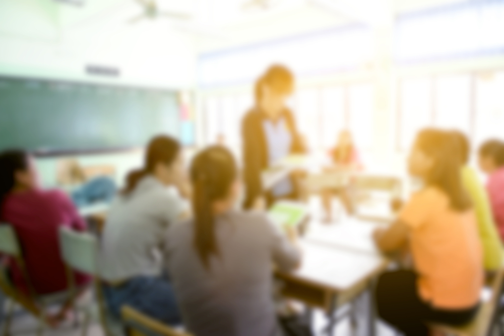 教室での保護者会の様子