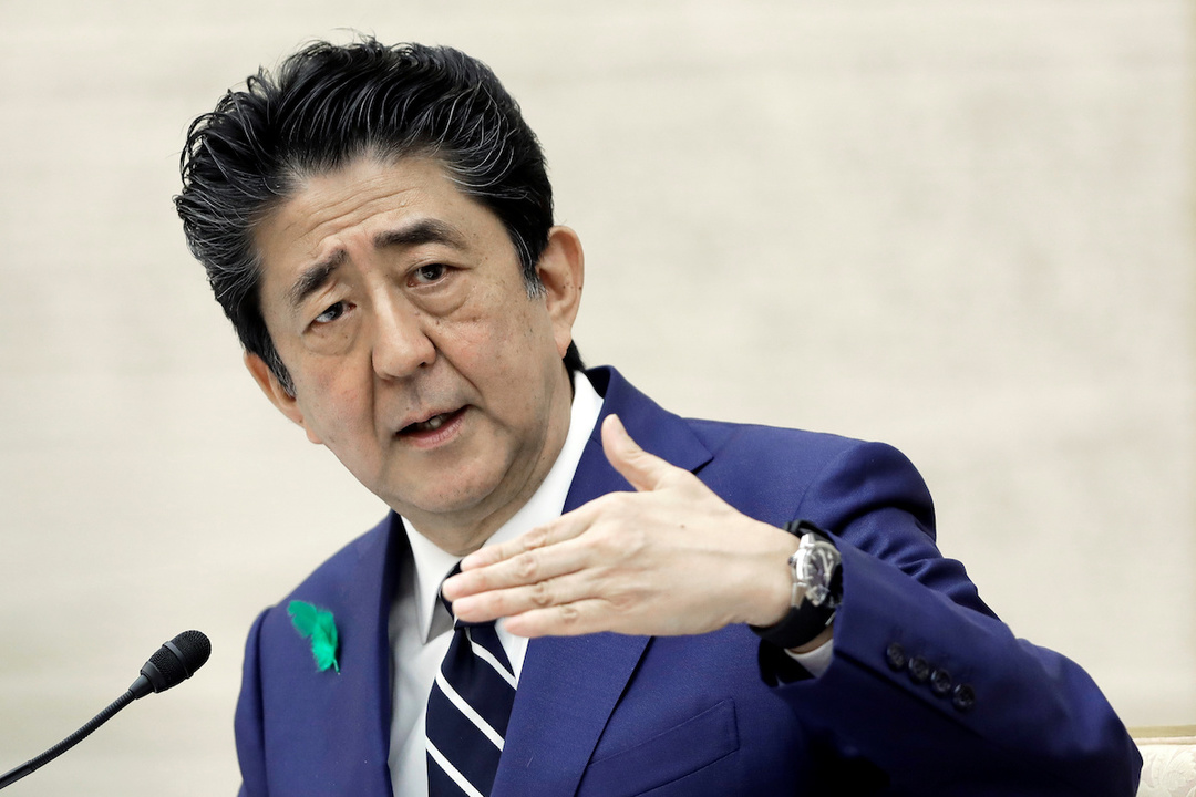 記者会見した安倍晋三首相(2020年4月17日)