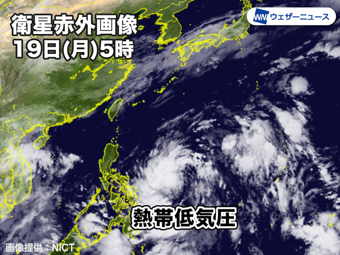 衛星赤外画像 19日(月)5時