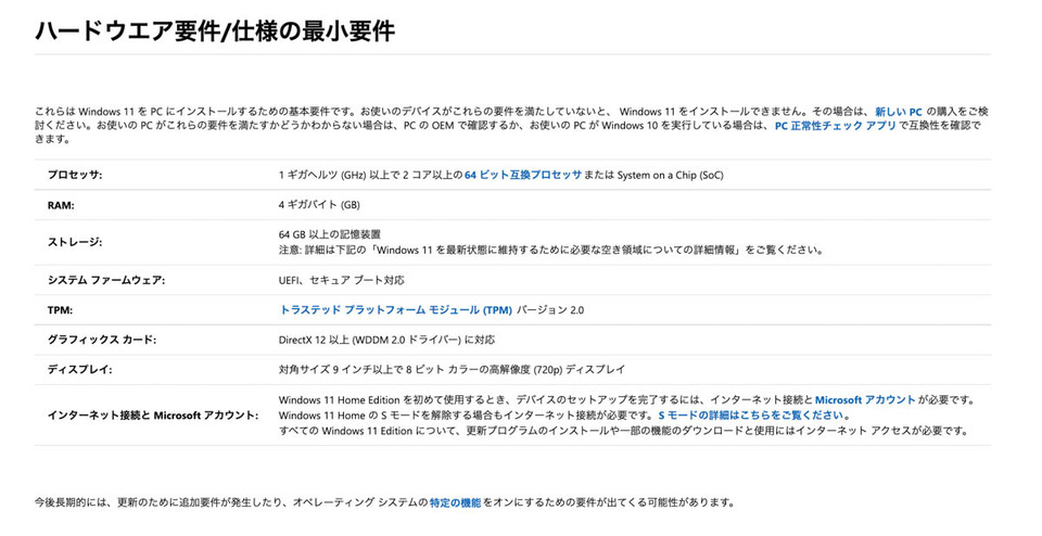 Windows 11 システム要件
