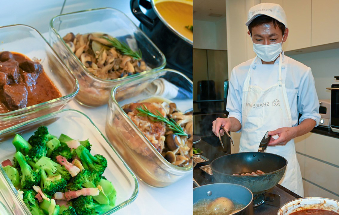 出張先の自宅キッチンで調理するイタリアンシェフの福士将太さん