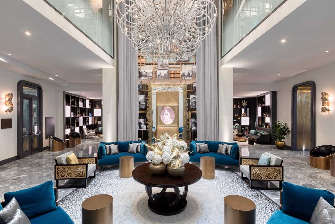 The lobby of the Matild Palace Hotel.