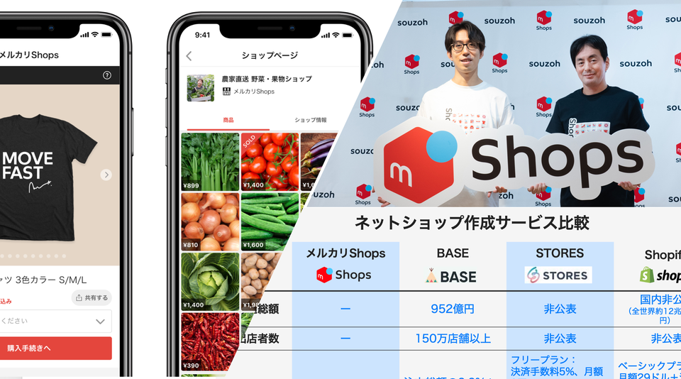 Business Insider Japanのニュース記事「メルカリ、｢ネットショップ事業｣へ参入。BASE、STORES、Shopifyとの比較・全まとめ」の画像