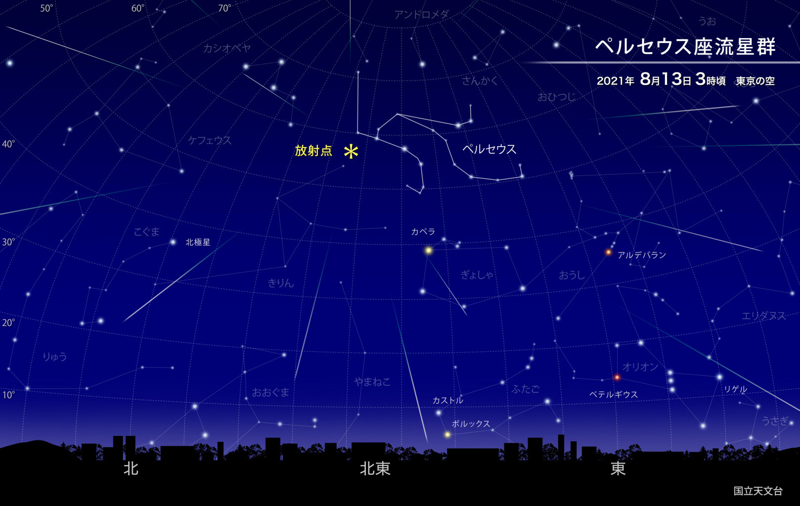 8月12日深夜、ペルセウス座流星群が極大へ。8年ぶりの好条件、1時間に