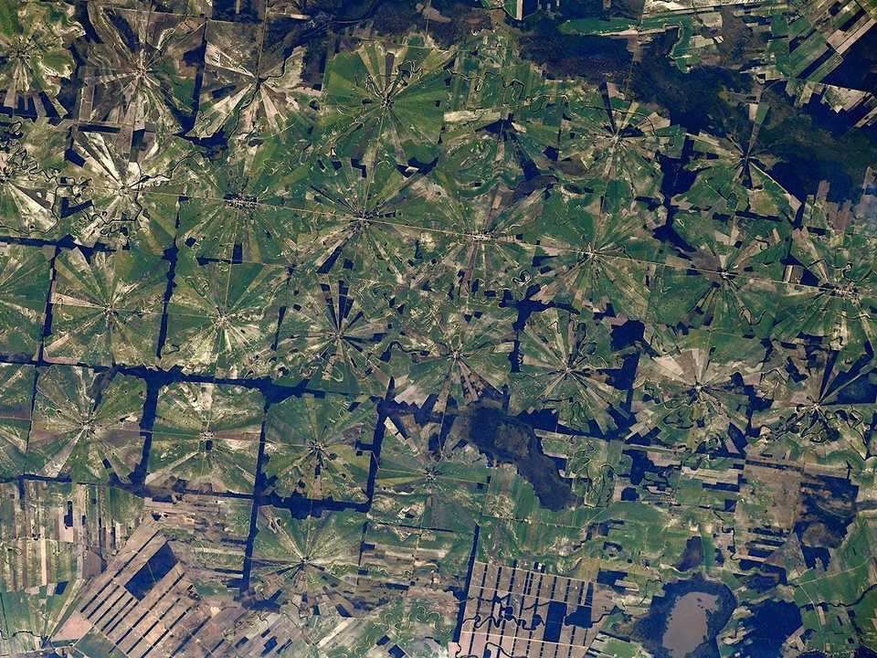 宇宙飛行士のトマ・ペスケは、この画像をキャプション付きでTwitterに投稿した。｢ボリビアのサン・ペドロ・リモン。この画像に見られる放射状のパターンは、この地域で良く見られる森林伐採方法で、農地をつくりだすために熱帯乾燥林を伐採している｣