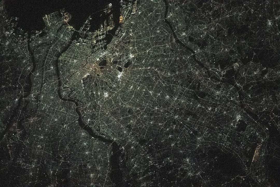東京の夜景。2021年2月27日撮影。