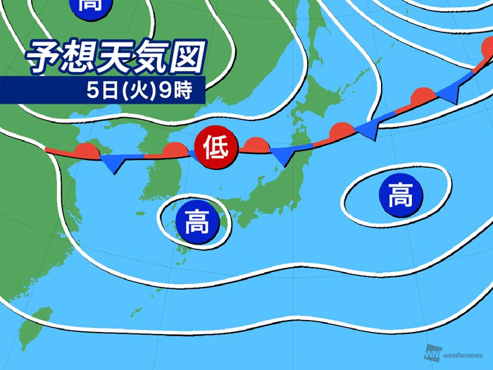 予想天気図。