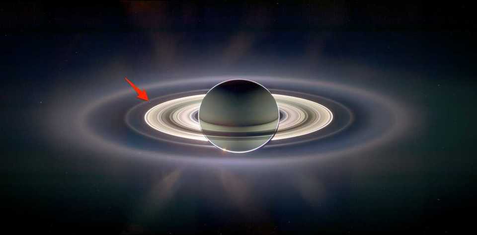 土星からみた地球