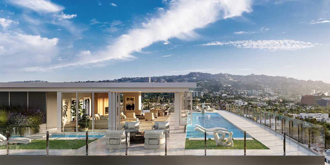 フォーシーズンズ・プライベート・レジデンス・ロサンゼルス「One LA」のプールガーデン。