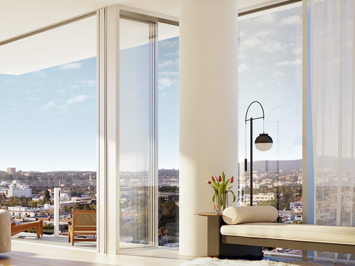 フォーシーズンズ・プライベート・レジデンス・ロサンゼルス「One LA」のベッドルーム。