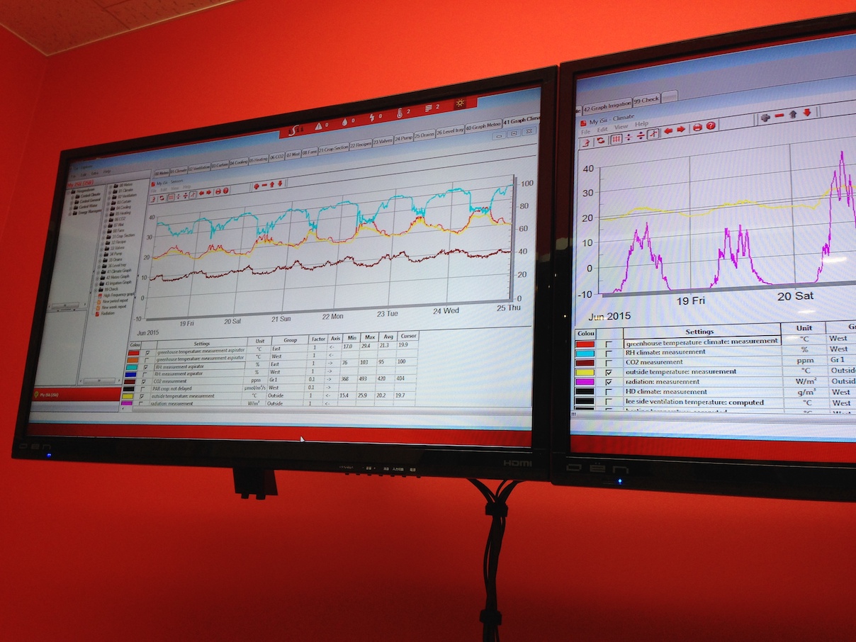 ハウス内はデータ管理されている。