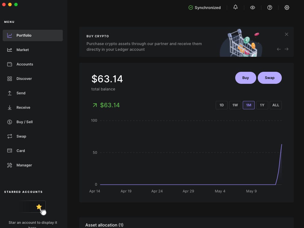 保有資産を接続したあとのレジャー・ライブのアプリ画面。