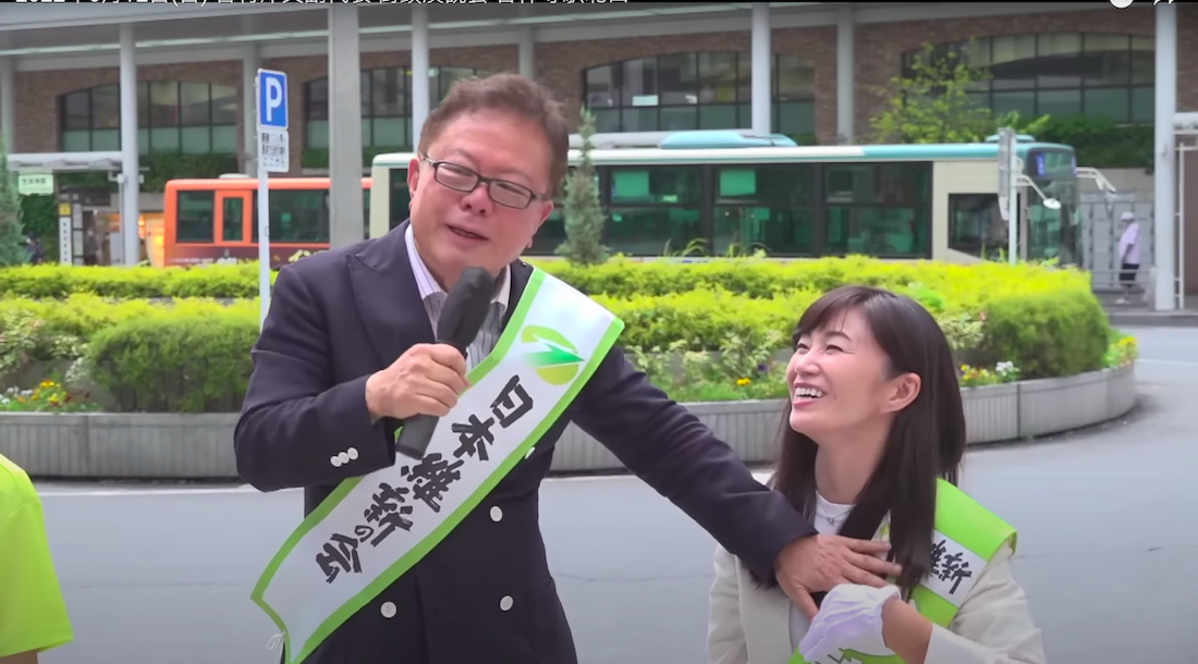 応援演説での猪瀬氏。