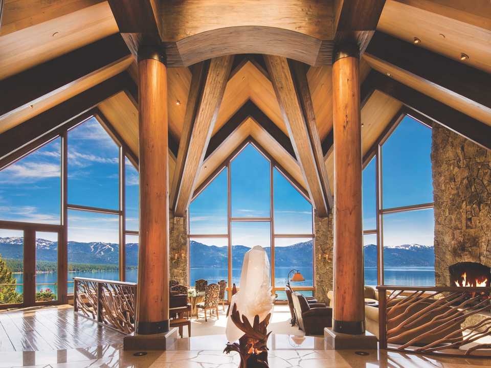 You're greeted by views of Lake Tahoe the moment you enter the mansion