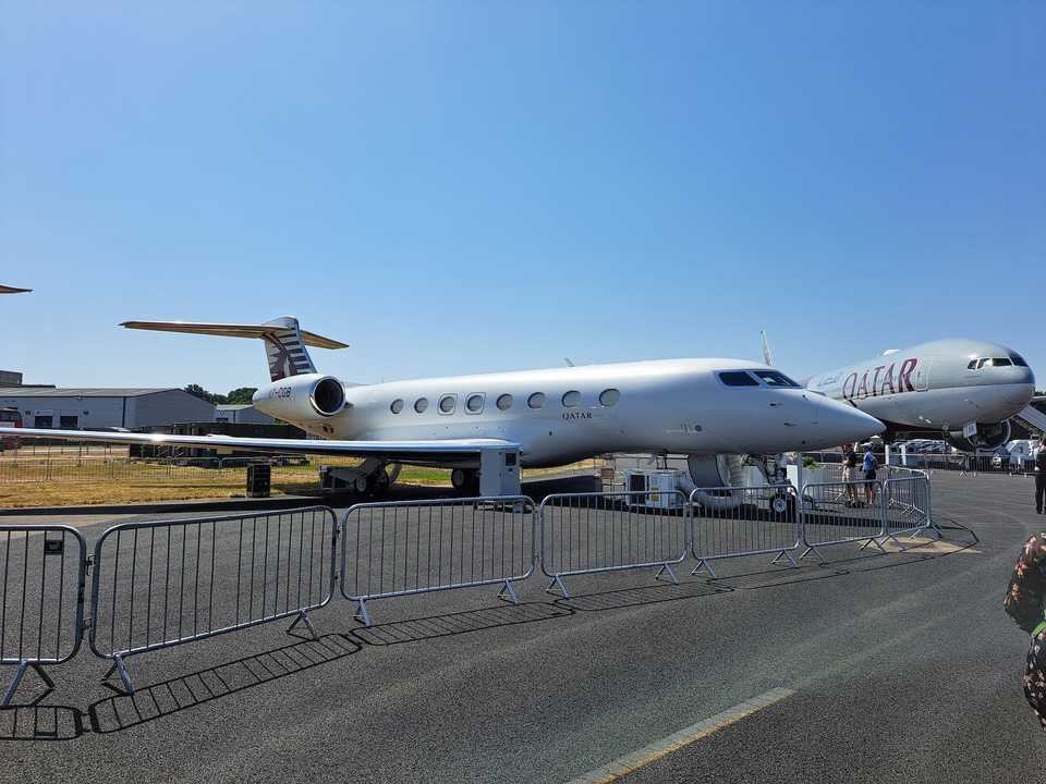 The Gulfstream G650 on display at Farnborough International Airshow.
