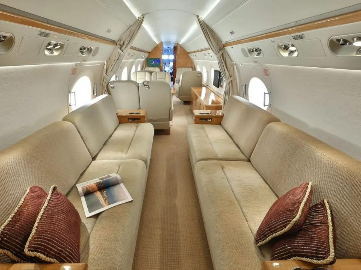Inside a G650ER (not Musk's).