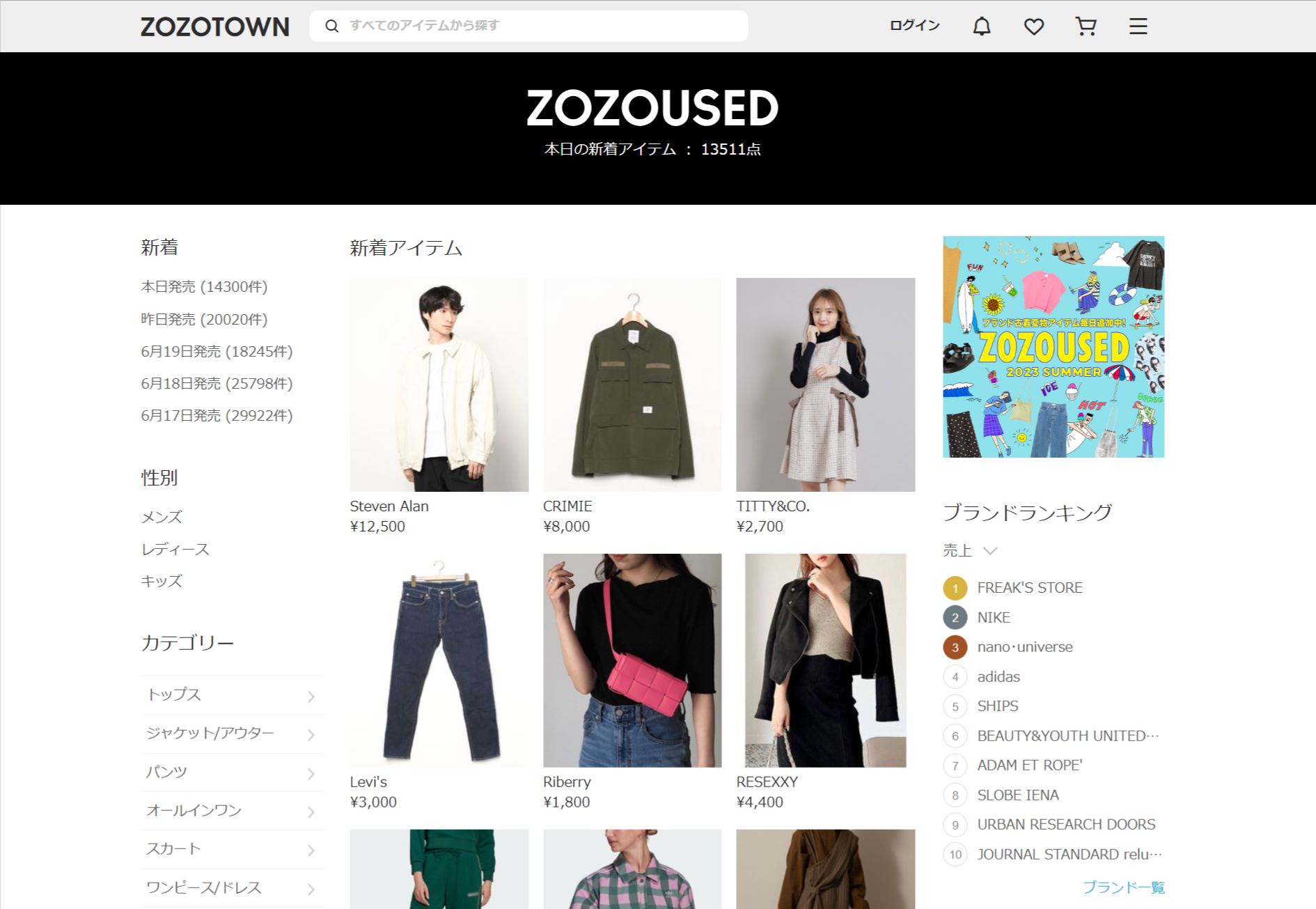 買取廃止」で7割が「ZOZOTOWN由来」。古着ブランドZOZOUSEDが10