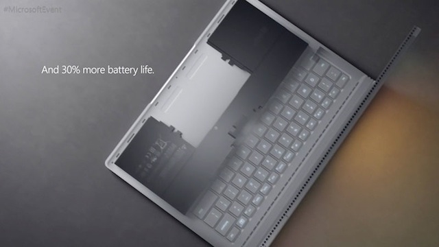 Microsoft 新型Surface Book バッテリー性能30%向上