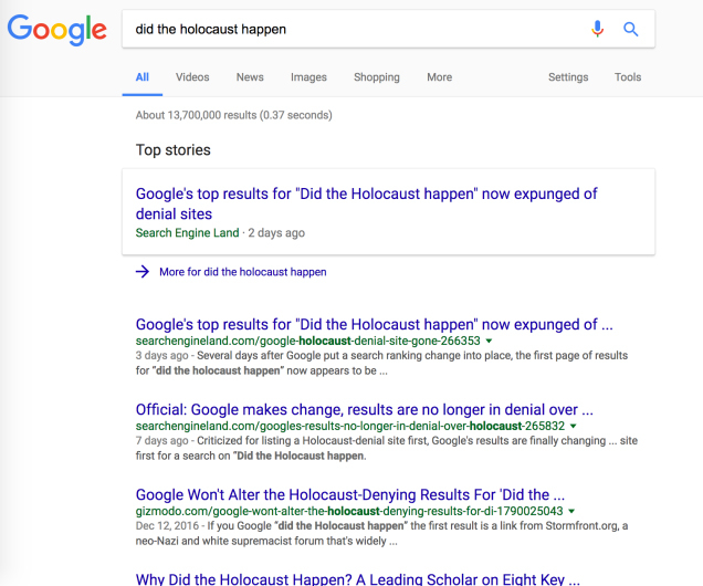 グーグルがついに検索結果からガセ情報を修正2