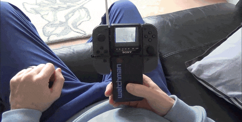 ニンテンドースイッチをソニーの携帯テレビ「ウォッチマン」で動かしてみる