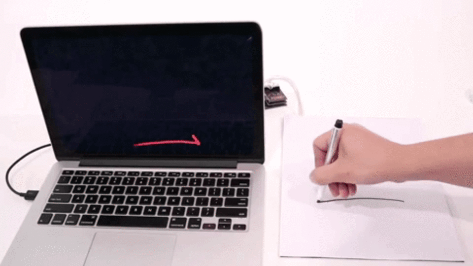 リアルタイムに描画データが届く！ 普通の紙から触覚をトラッキングしてペンタブ風に