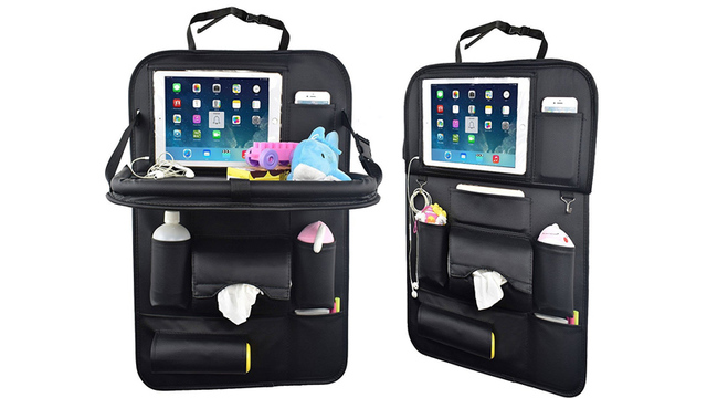 レジャーの季節にぴったり! テーブルやiPad置き場など車内にスペースを拡張する「シートバックポケット」