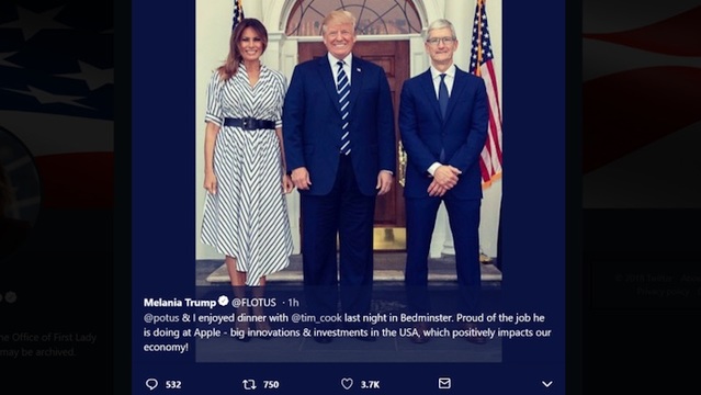 トランプ大統領夫婦、Appleのあの人と食事会したって