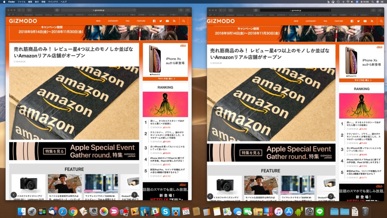 どっちが プライベート ウインドウ Mojaveのダークモードだとサッパリだよ ギズモード ジャパン