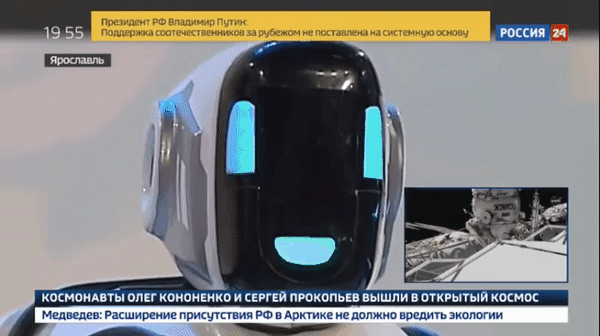 ロシア国営tvが 最新ロボット を紹介したら 人が入ってたでござる ギズモード ジャパン