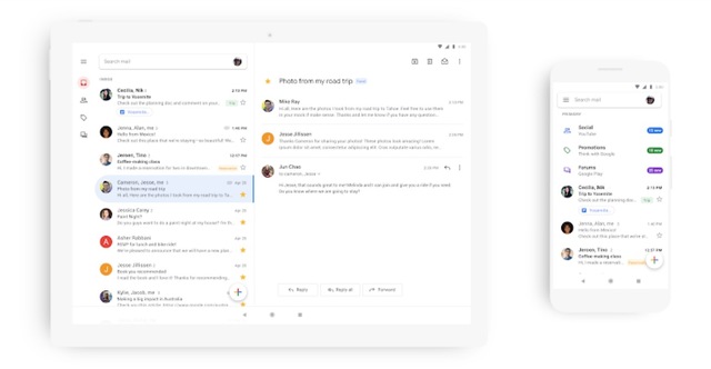 Android&iOS版「Gmail」アプリ、マテリアルデザインへリニューアル