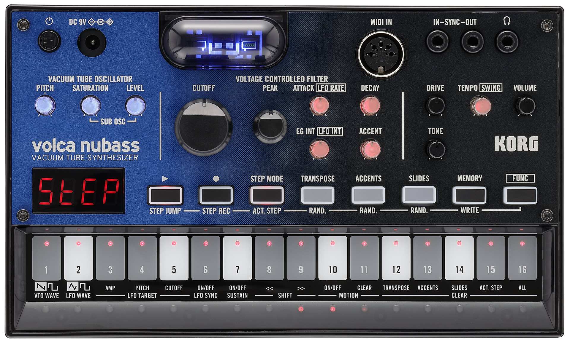 真空管オシレーター採用の「volca nubass」。剥き出しのカッコよさが
