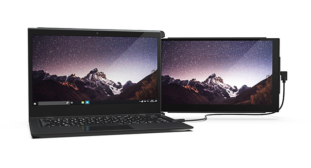 これはスマートだ。ノートPCに貼り付けて使えるモバイルディスプレイ「MobilePixels DUEX PRO」