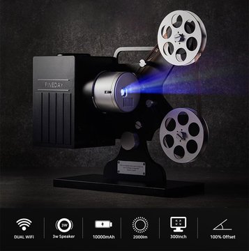 タッチパッドとWi-Fi搭載でネットサーフィンも! 8mm映写機ソックリなデジタル・プロジェクター