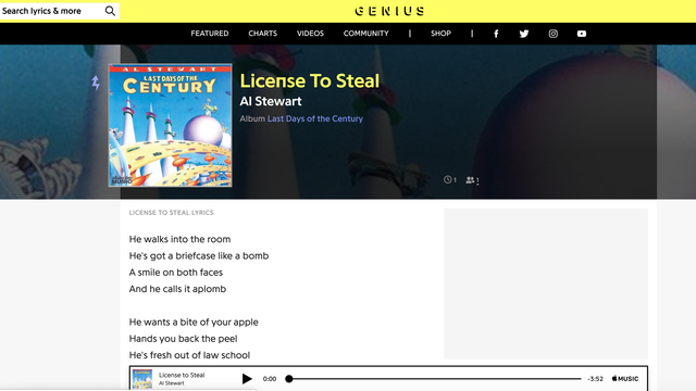 Google、歌詞サービスのGeniusのページから歌詞データを勝手にコピーした疑い