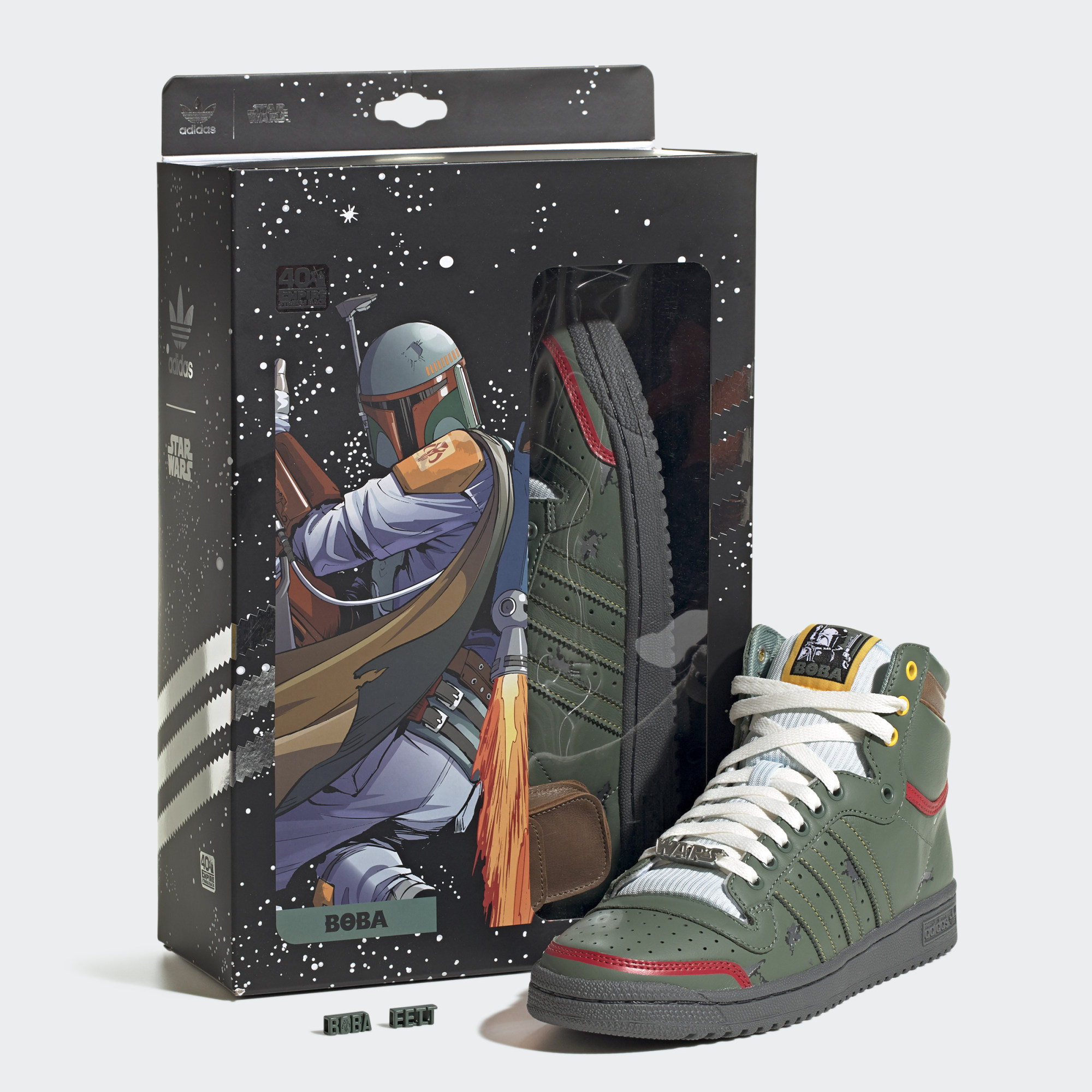 美品　アディダス×スターウォーズ　ファイヤーバードトラックトップ　ボバフェット もしもボバ・フェットがアディダスのスニーカーになったら
