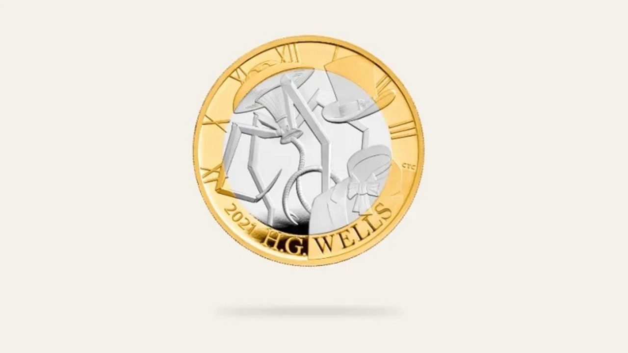 英国の21年記念硬貨 H G ウェルズ記念デザインにおかしいところがあるぞ ギズモード ジャパン