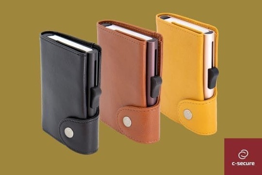 スキミング防止対応の本革ミニマムウォレット「C-secure」が誕生!