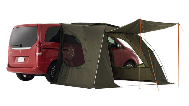 ここ(車)をキャンプ地とする! 3万円でポチれるロゴスのカーサイドオーニング