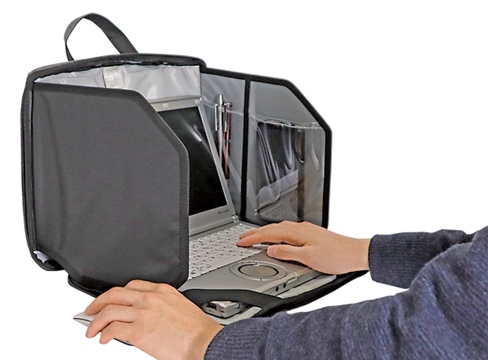 視線ブロック、作業に集中。｢パーソナルスポット｣は仕事場を持ち運べる可変型ノートPCケース