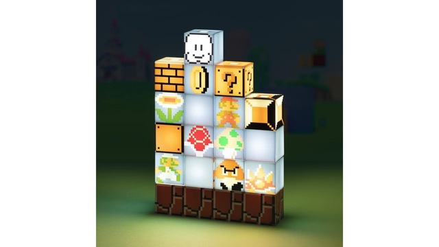 家の中がキノコ王国に。『スーパーマリオブラザーズ』1-1を再現できる16個のブロック型ライト