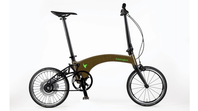 亜麻繊維のフレームを持つUK発折りたたみ電アシ自転車は10kgと超軽量