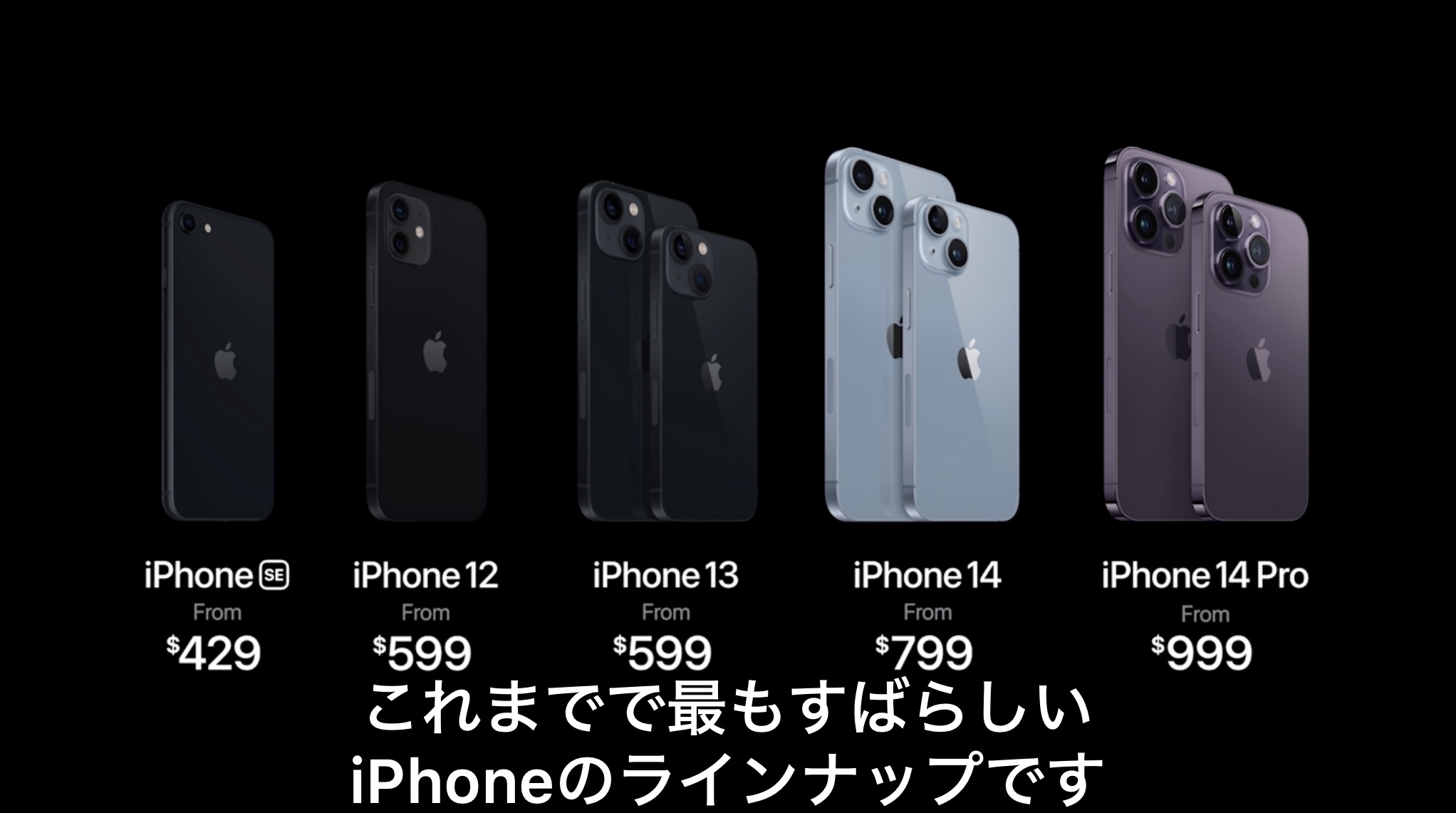 iPhone 14 Pro。お値段据え置き999ドルからです #AppleEvent