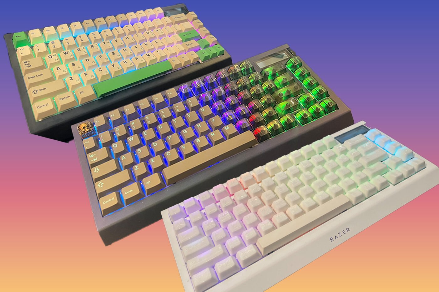 デスクトップパソコン+SAMSUNGモニター+RAZERキーボード Razerの新しいワイヤレスキーボードに有機ELディスプレイが搭載される