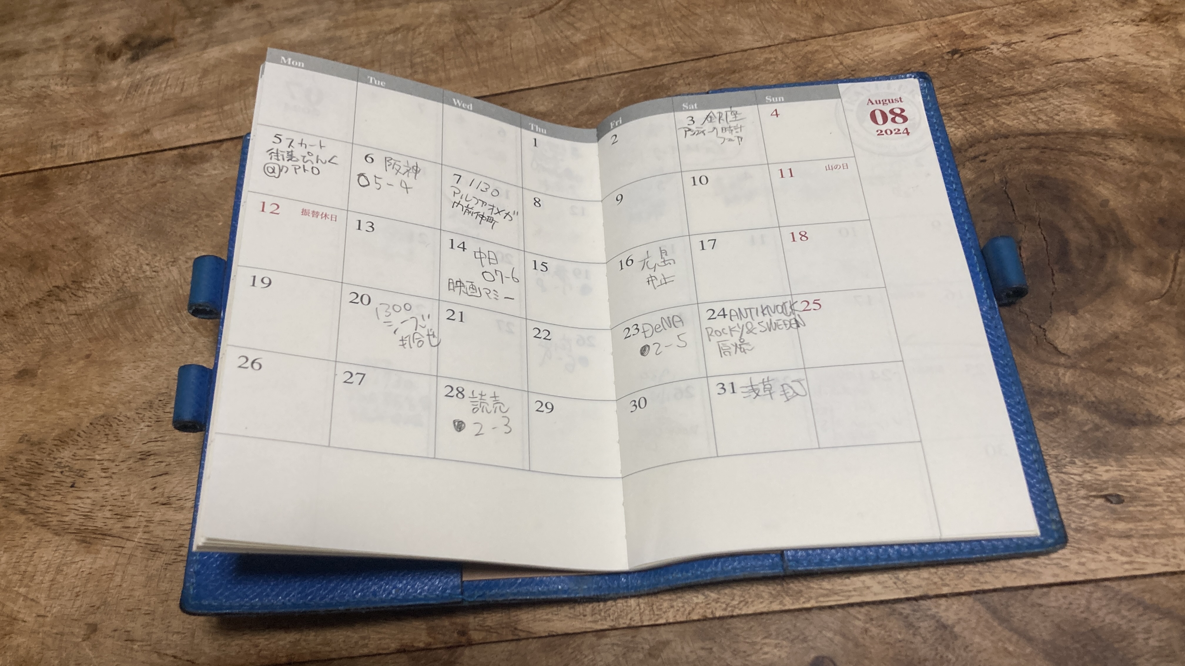 手帳はいまだに手書き派。トラベラーズノートは使いやすくてイイぞ